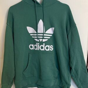 Adidas Forest Green Hoodie with White Trefoil